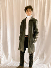 Load image into Gallery viewer, Vintage Long Dark Brown Leather Jacket