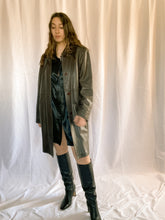 Load image into Gallery viewer, Vintage Long Dark Brown Leather Jacket