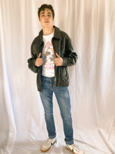 Load image into Gallery viewer, Vintage Black Leather Bomber Jacket