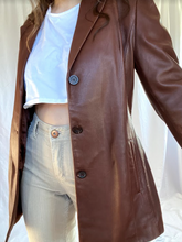 Load image into Gallery viewer, Vintage Brown Leather Blazer