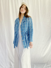 Load image into Gallery viewer, Vintage Plaid Denim Coat