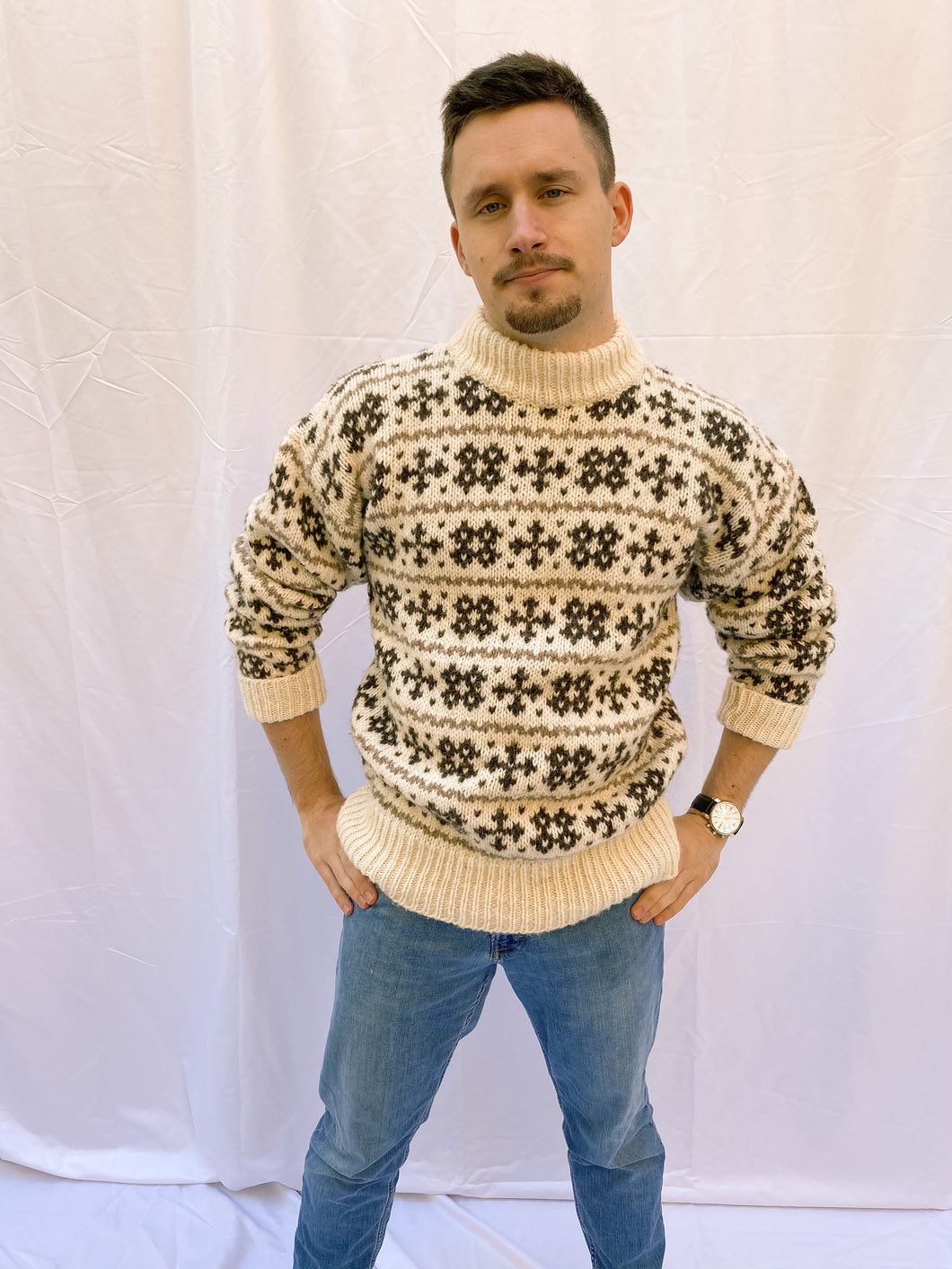 Vintage Wool Nordic-Style Sweater