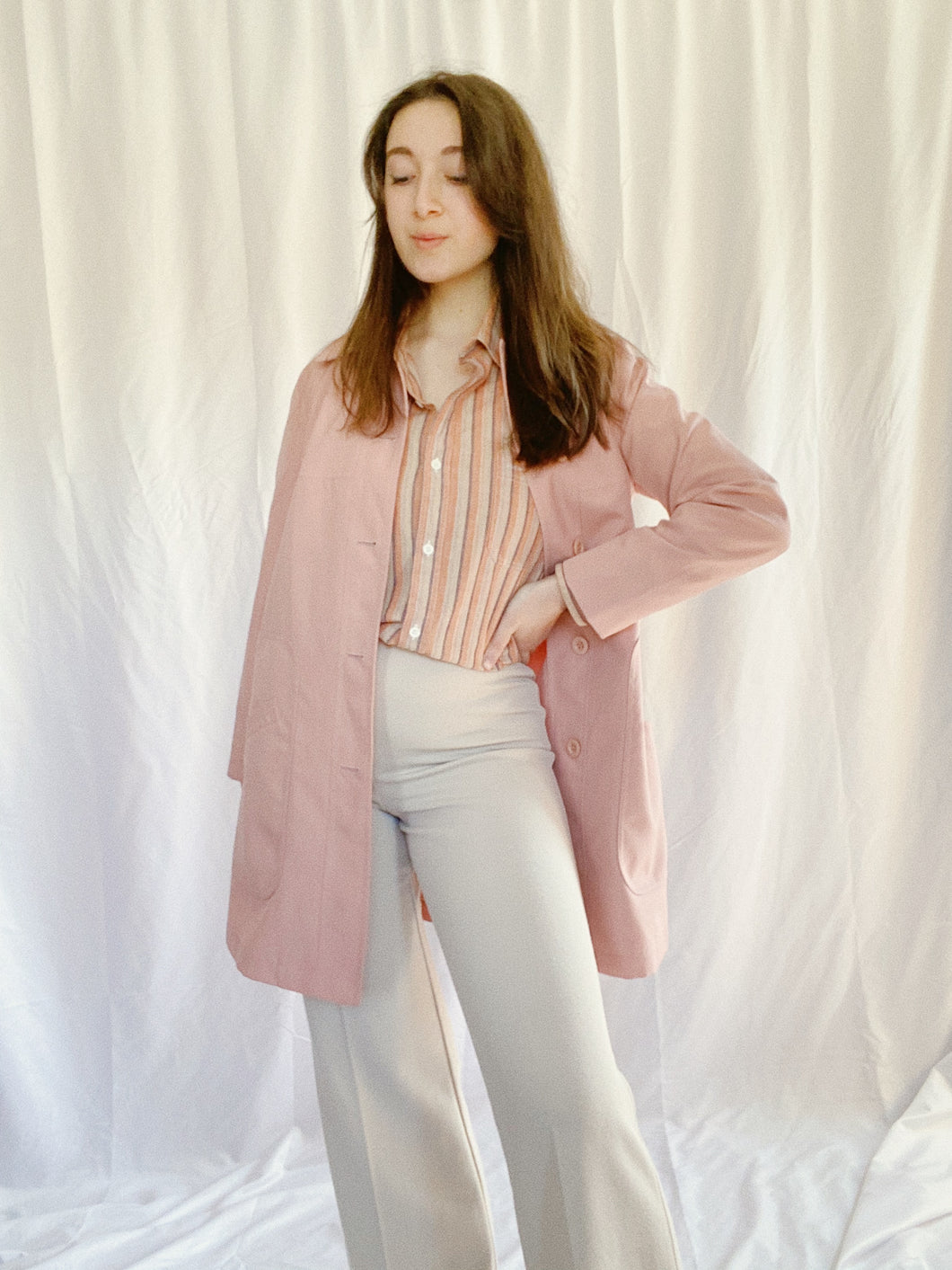 Vintage Dusty Pink Trench Coat